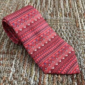 Hermes Paris 100% Silk Tie Geometric Patterns Made in France